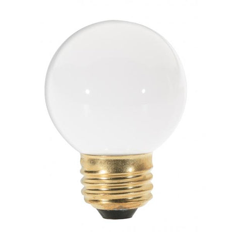 25 Watt G16 1/2 Incandescent - Gloss White - 1500 Average rated hours - 180 Lumens - Medium base - 120 Volt