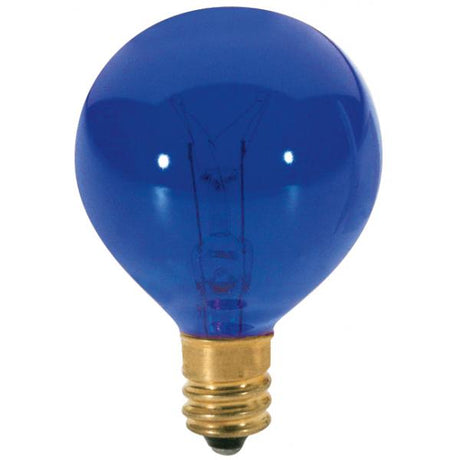 10 Watt G12 1/2 Incandescent - Transparent blue - 1500 Average rated hours - Candelabra base - 130 Volt