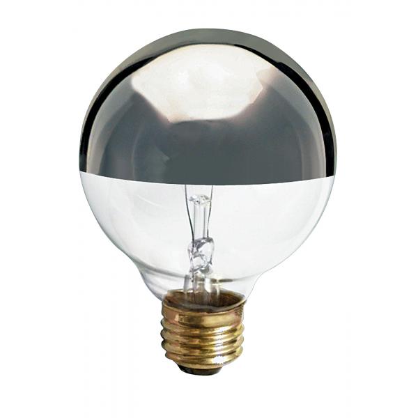 25 Watt G25 Incandescent - Silver Crown - 1500 Average rated hours - 150 Lumens - Medium base - 120 Volt