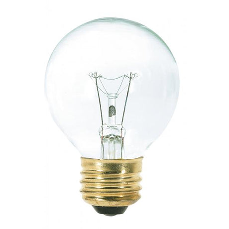 25 Watt G18 1/2 Incandescent - Clear - 1500 Average rated hours - 180 Lumens - Medium base - 120 Volt