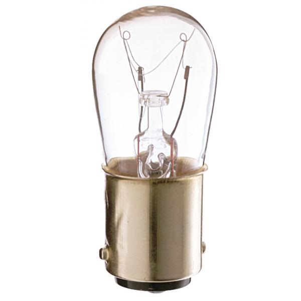 6 Watt S6 Incandescent - Clear - 2500 Average rated hours - 30 Lumens - DC Bay base - 130 Volt