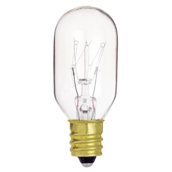 15 Watt T7 Incandescent - Clear - 2500 Average rated hours - 95 Lumens - Candelabra base - 130 Volt