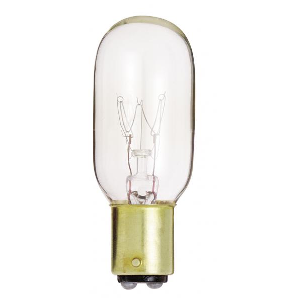 15 Watt T7 Incandescent - Clear - 2500 Average rated hours - 95 Lumens - DC Bay base - 130 Volt