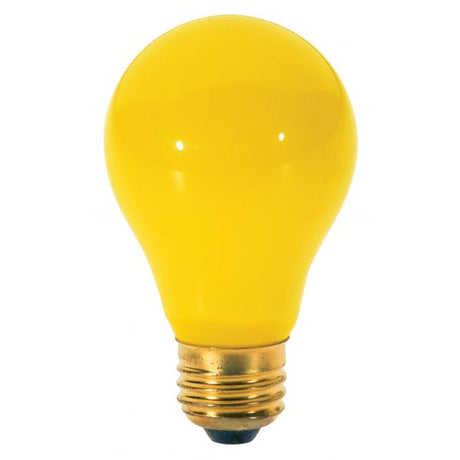 60 Watt A19 Incandescent - Yellow - 2000 Average rated hours - Medium base - 130 Volt - 2/Pack