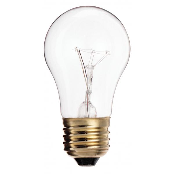 15 Watt A15 Incandescent - Clear - 2500 Average rated hours - 100 Lumens - Medium base - 130 Volt - 2/Pack