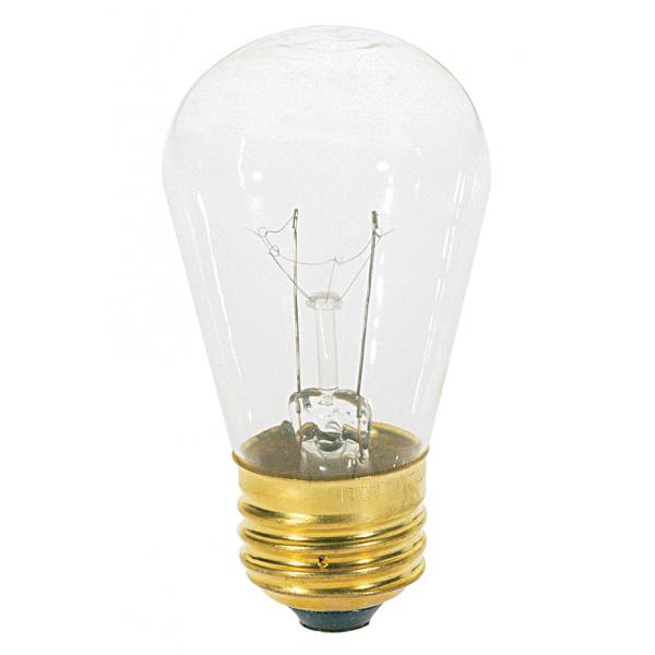 11 Watt S14 Incandescent - Clear - 2500 Average rated hours - 80 Lumens - Medium base - 130 Volt