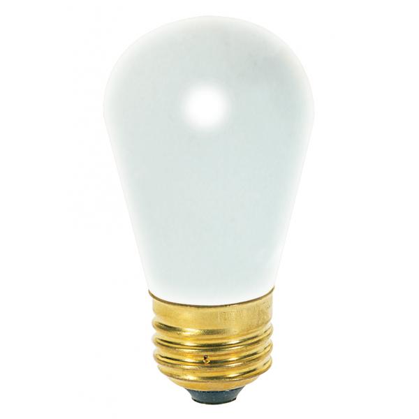 11 Watt S14 Incandescent - Frost - 2500 Average rated hours - 65 Lumens - Medium base - 130 Volt