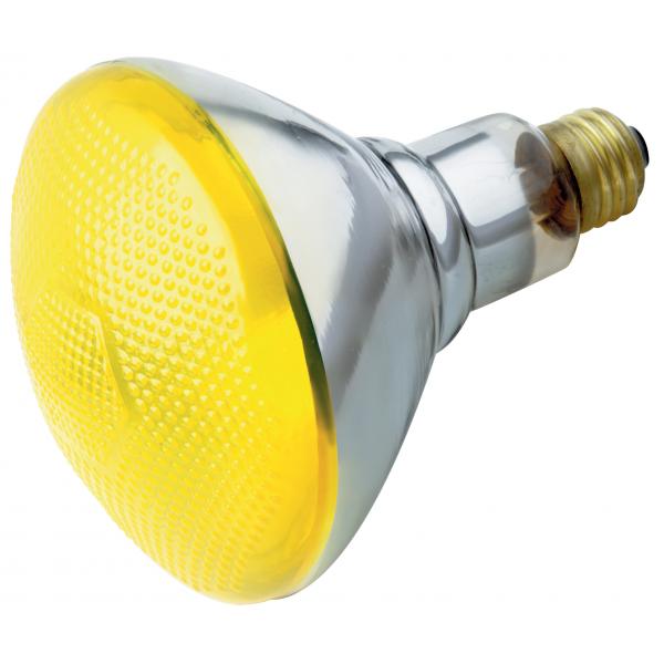 100 Watt BR38 Incandescent - Yellow - 2000 Average rated hours - Medium base - 120 Volt