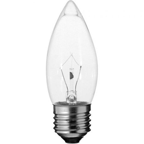 25 Watt B11 Incandescent - Clear - 2500 Average rated hours - 212 Lumens - Medium base - 120 Volt