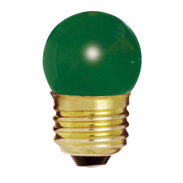 7.5 Watt S11 Incandescent - Ceramic Green - 2500 Average rated hours - Medium base - 120 Volt - Carded