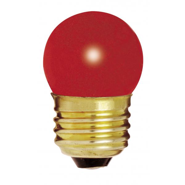 7.5 Watt S11 Incandescent - Ceramic Red - 2500 Average rated hours - Medium base - 120 Volt - Carded