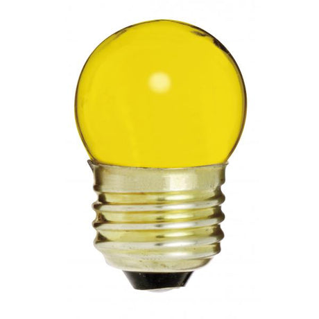 7.5 Watt S11 Incandescent - Ceramic Yellow - 2500 Average rated hours - Medium base - 120 Volt - Carded