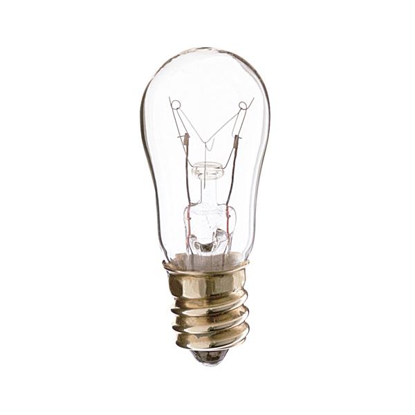 6 Watt S6 Incandescent - Clear - 1500 Average rated hours - 40 Lumens - Candelabra base - 24 Volt