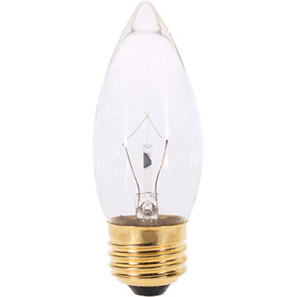 40 Watt B10 Incandescent - Clear - 2000 Average rated hours - 300 Lumens - Medium base - 120 Volt - 2-Card