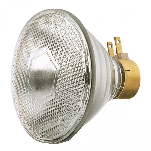 120 Watt PAR38 Incandescent - Clear - 2000 Average rated hours - 1740 Lumens - Side Prong base - 120 Volt