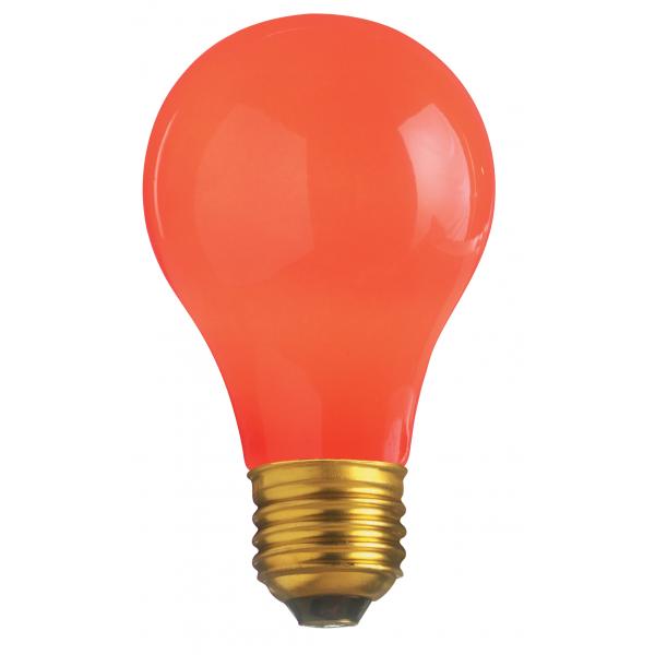 40 Watt A19 Incandescent - Ceramic Red - 2000 Average rated hours - Medium base - 130 Volt