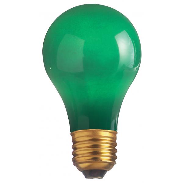 40 Watt A19 Incandescent - Ceramic Green - 2000 Average rated hours - Medium base - 130 Volt