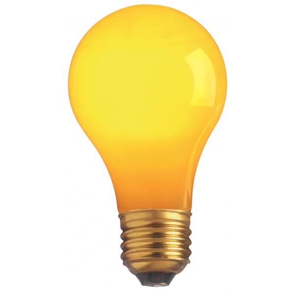 40 Watt A19 Incandescent - Ceramic Yellow - 2000 Average rated hours - Medium base - 130 Volt