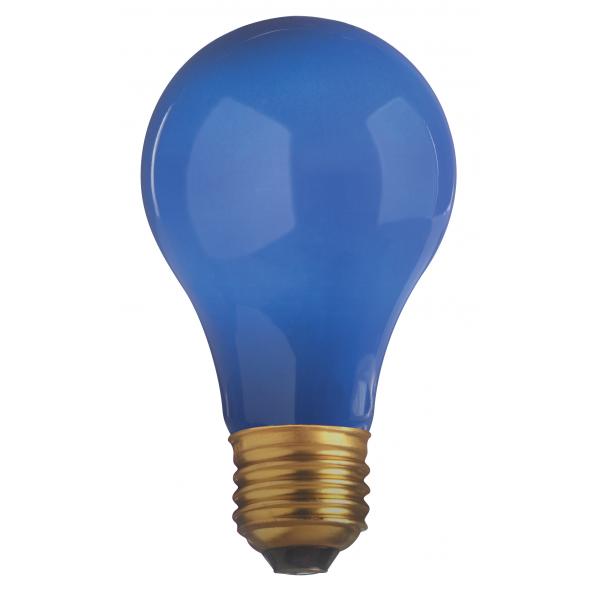 60 Watt A19 Incandescent - Ceramic Blue - 2000 Average rated hours - Medium base - 130 Volt