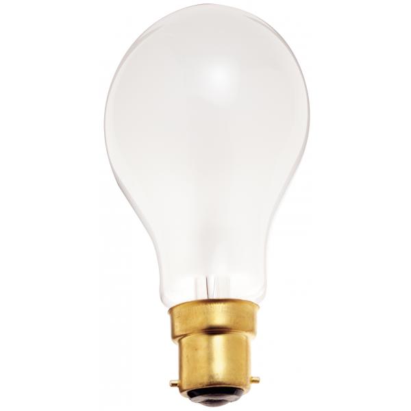 40 Watt A19 Incandescent - Frost - 2500 Average rated hours - 330 Lumens - European Bayonet base - 220 Volt