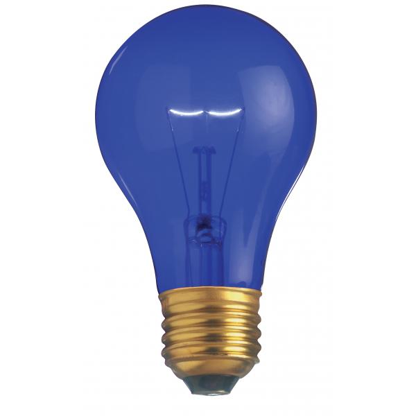 25 Watt A19 Incandescent - Transparent Blue - 2000 Average rated hours - Medium base - 130 Volt