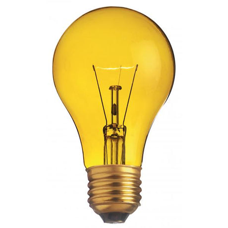 25 Watt A19 Incandescent - Transparent Yellow - 2000 Average rated hours - Medium base - 130 Volt