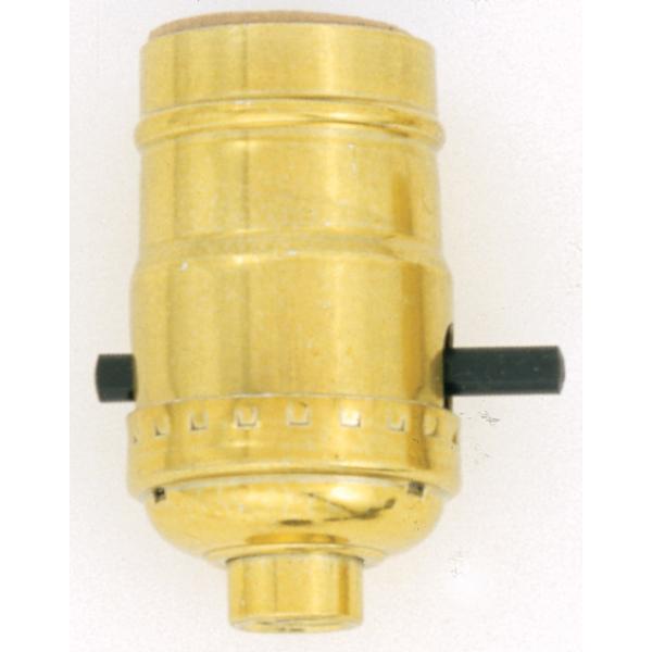 Standard Socket With Push-Thru Switch - Brite Gilt Finish - Carded