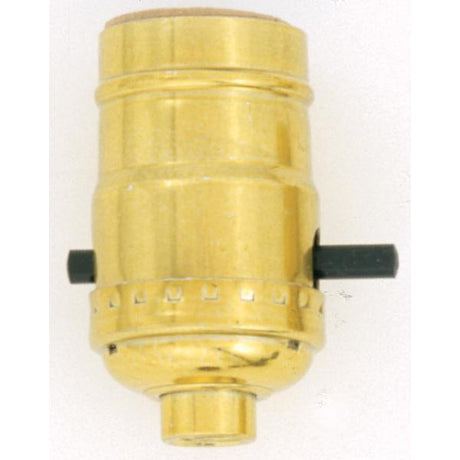 Standard Socket With Push-Thru Switch - Brite Gilt Finish - Carded