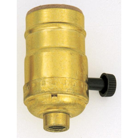 Standard 3-Way Socket With Turn Knob - Brite Gilt Finish