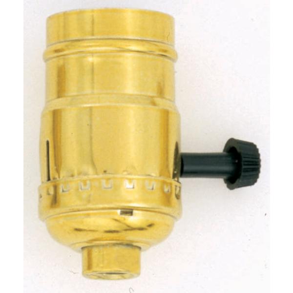 3 Wire Socket With Turn Knob - Brite Gilt Finish