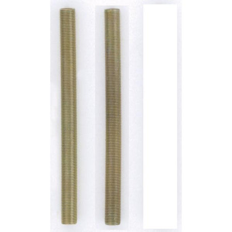 2 Steel Nipples - 1/8 IPS - Running Thread - 5" Length