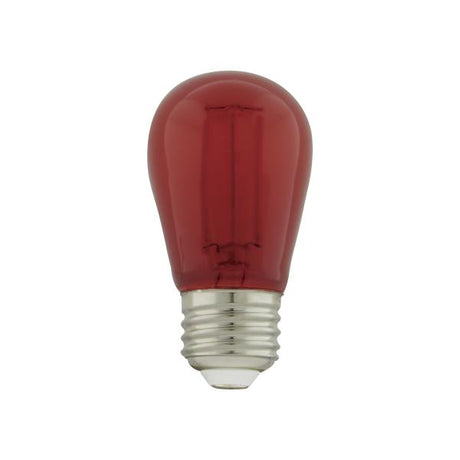 1 Watt - S14 LED Filament - Red Transparent Glass Bulb - E26 Base - 120 Volt - Non-Dimmable - Pack of 4