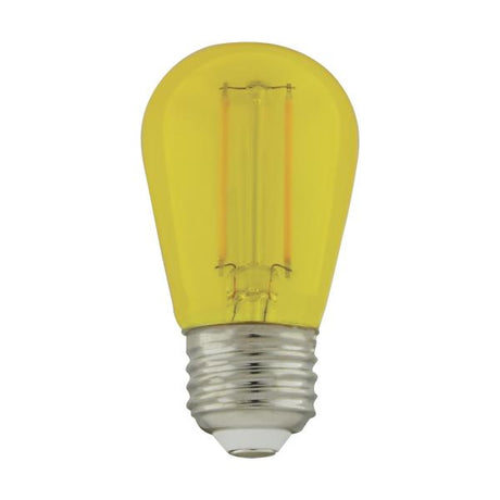 1 Watt - S14 LED Filament - Yellow Transparent Glass Bulb - E26 Base - 120 Volt - Non-Dimmable - Pack of 4