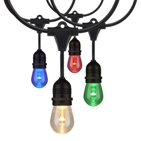 24Ft - LED String Light - 12-S14 lamps - 120 Volts - RGBW with Infrared Remote