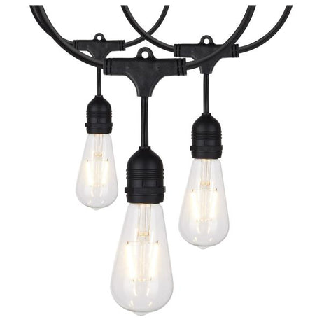 24Ft - LED String Light - 12 Vintage ST19 bulbs Included - 120 Volts