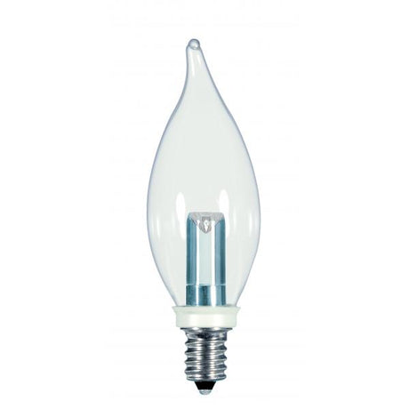 1 Watt LED - CA8 - Clear - 2700K - Candelabra base - 120 Volt - Carded