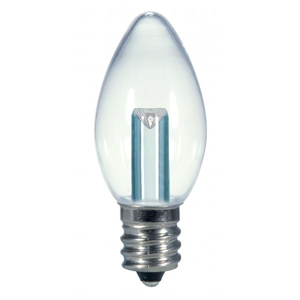 0.5 Watt LED - C7 - Clear - 2700K - Candelabra base - 120 Volt - Carded