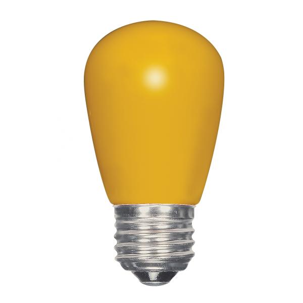 1.4 Watt LED - S14 - Ceramic Yellow - Medium base - 120 Volt - Carded