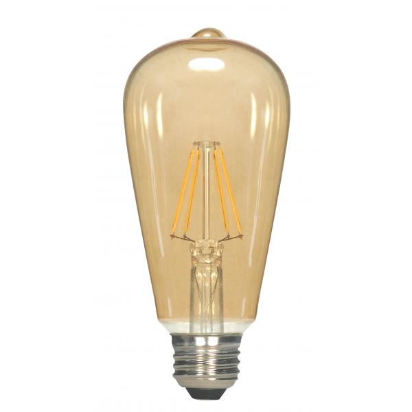 4.5 Watt ST19 LED - Transparent Amber - Medium base - 2000K - 350 Lumens - 120 Volt