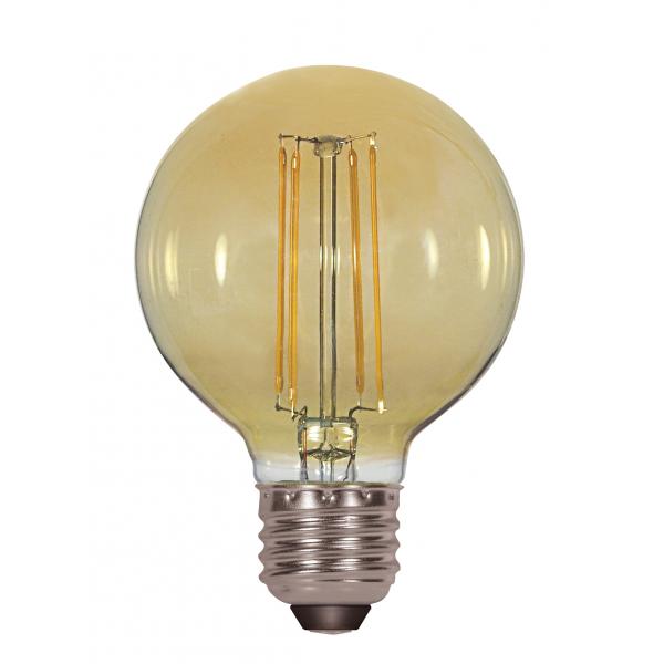 4.5 Watt G25 LED - Amber - Medium base - 2000K - 380 Lumens - 120 Volt