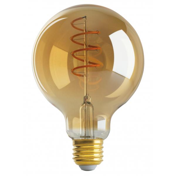 4.5 Watt G30 LED - Amber - Medium base - 2000K - 240 Lumens - 120 Volt