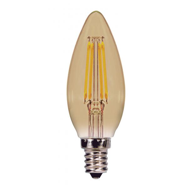 3.5 Watt Torpedo CTA LED - Amber - Candelabra base - 2000K - 300 Lumens - 120 Volt