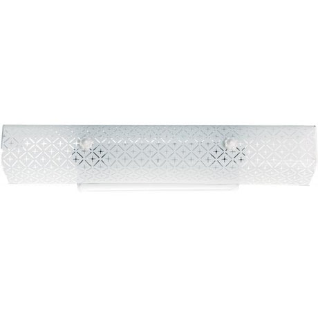 4 Light - 24" Vanity with Diamond "U" Channel Glass - White Finish