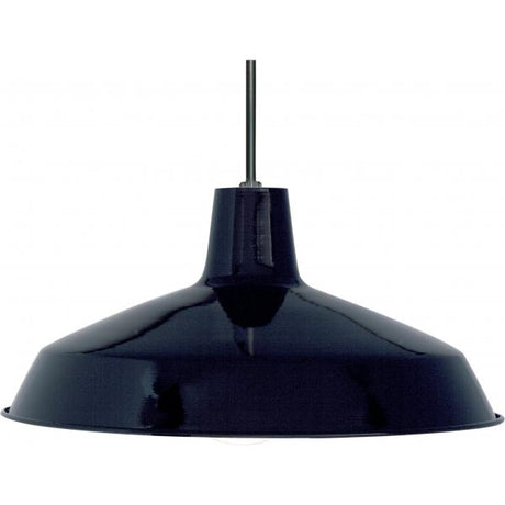 1 Light - 16" - Pendant - Warehouse Shade - Black / Steel Finish