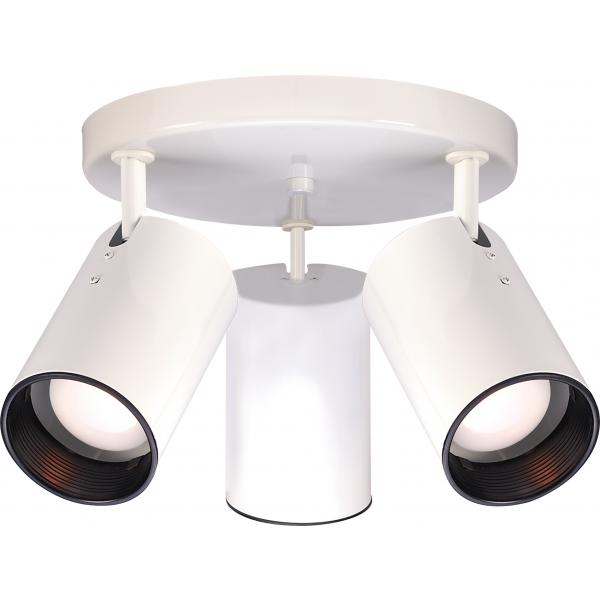 3 Light - R20 - Straight Cylinder - White Finish