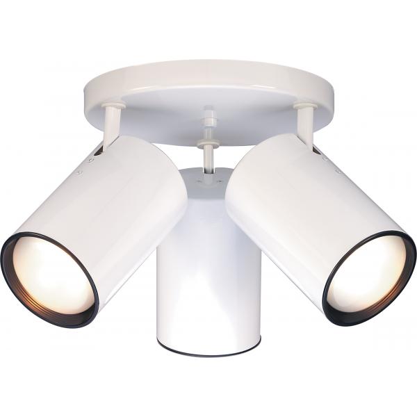 3 Light - R30 - Straight Cylinder - White Finish