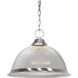 1 Light - 15" - Pendant - Clear Prismatic Dome - Brushed Nickel Finish