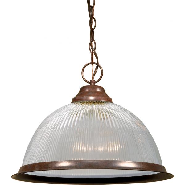 1 Light - 15" - Pendant - Clear Prismatic Dome - Old Bronze Finish