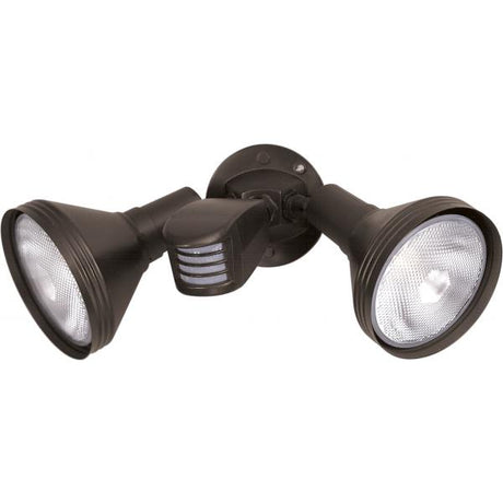 2 Light - 14" - Flood Light - Exterior - PAR38 with Adjustable Swivel & Motion Sensor - Bronze Finish