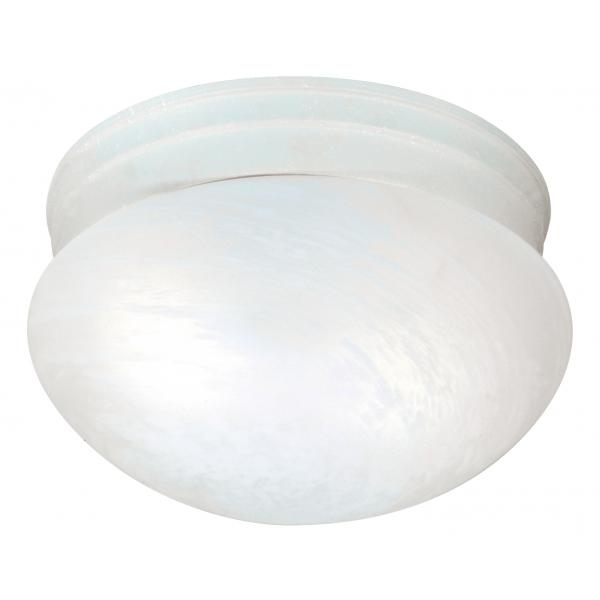 2 Light - 10" - Flush Mount - Medium Alabaster Mushroom - Textured White Finish